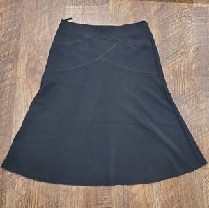 Wawa Black A Line Skirt Fit Flare Preppy Work Office Party Classic Formal Modest